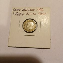 Great Britain 1916 Three Pence Silver Coin, This Is A Good One For You