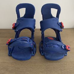 Burton Cartel EST Snowboard Bindings - Blue/Red All-Mountain Setup