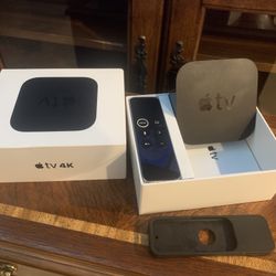 Apple TV 4K with remote and power cord