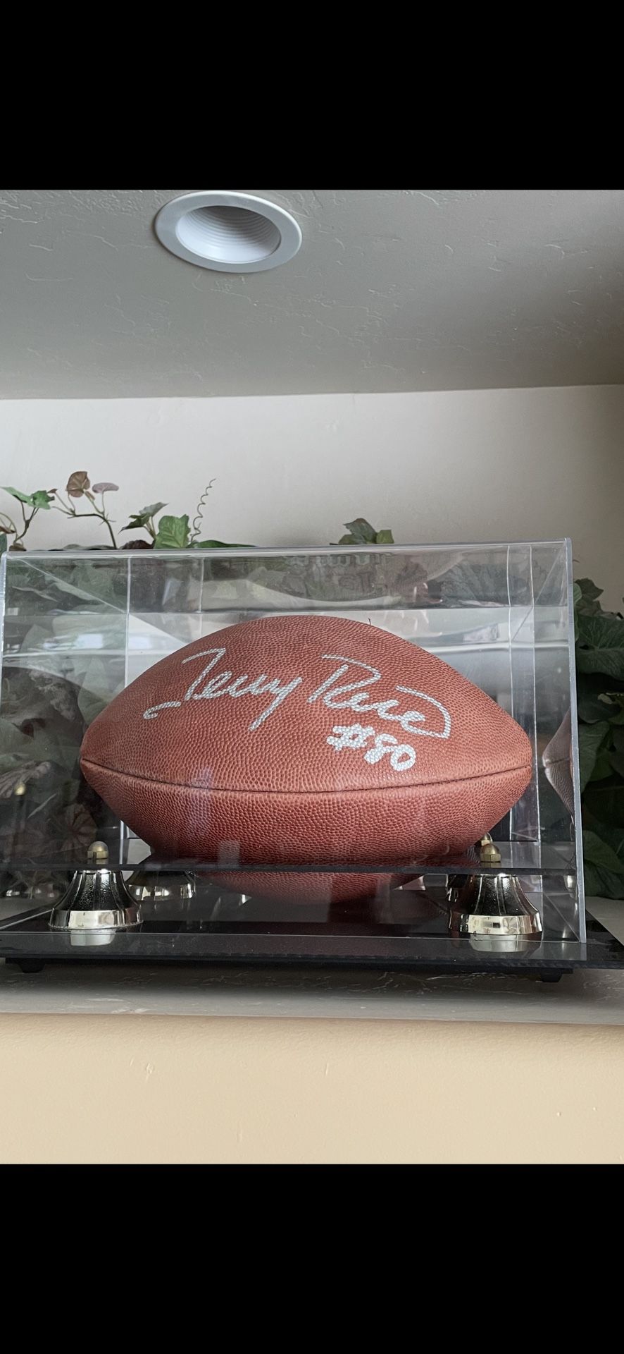 Autograph Jerry Rice Football With Case