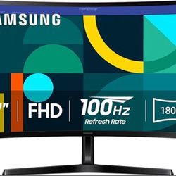 Samsung 27" Essential S3 (S36GD) Series FHD 1800R Curved Computer Monitor, 100Hz, Game Mode, Advanced Eye Comfort, HDMI and D-sub Ports, LS27D366GANXZ