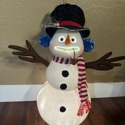 Fiber Optic 30 Inch Tabletop Snowman