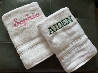 Custom “Sophia” & “Aiden” towels