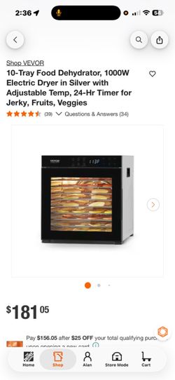VEVOR 10 TRAY DEHYDRATOR