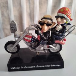 Westlands Coots Motor Running Couple Biker Bobblehead 