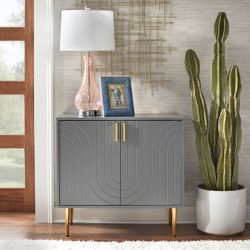 Mid-Century modern style 2 door gray Buffet(New)