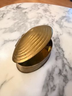 Brass Clam Shell Trinket Box
