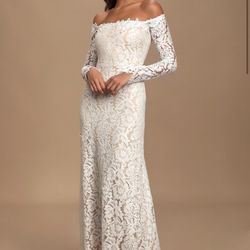 White Long Lace Dress