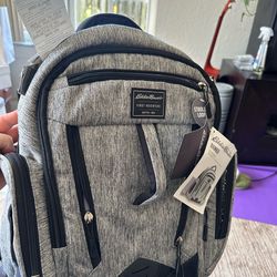 Eddie Bauer Diaper Backpack NEW – Gray, 11 pockets