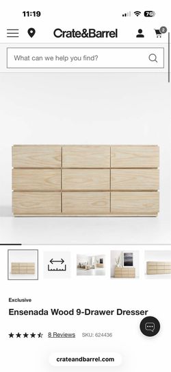 Crate & Barrel 9-drawer Wood Dresser - Great Condition!!