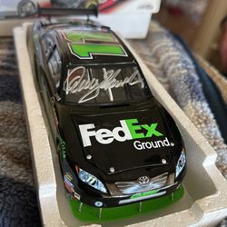 Denny Hamlin signed 1:24 LE action diecast COA FedEx Ground 09 Camry