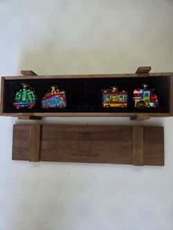 Thomas Pacconi Classics Glass Train Ornament Set