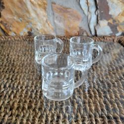 Miniature Federal Clear Glass Beer Mug Shot Glasses
