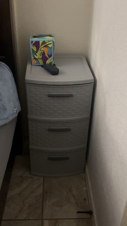 3-Drawer Plastic Storage Cart Gray
