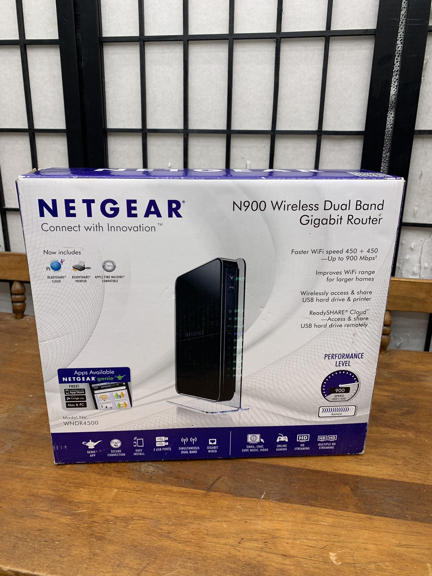 Netgear N900 450 Mbps 4-Port Gigabit Wireless N Router (WNDR4500) Open Box New