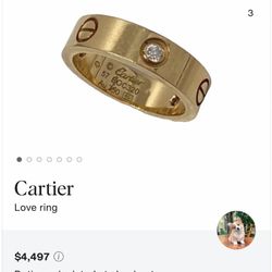 AUTHENTIC CARTIER RING $3,000 OBO