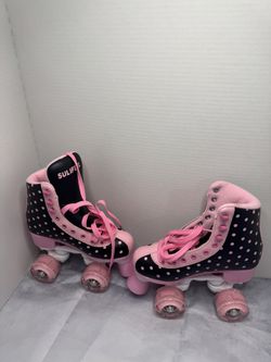 Kids Roller Skates Pink Black Light Up Wheels Adjustable Girls Skates