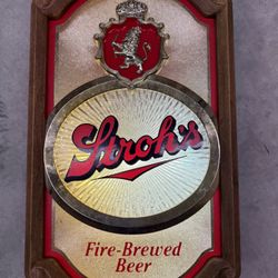 Vintage Stroh’s Fire-Brewed Beer Motion Light Sign – Working – Lion Crest – Bar Decor