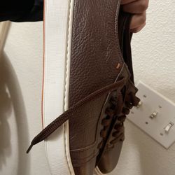 Brown Santoni Leather Sneaker