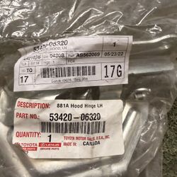 New Original! 2015-17 Toyota Camry Left Hood Hinge