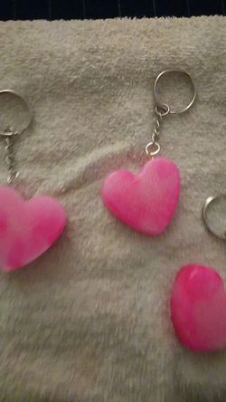 Pink heart keychain