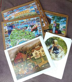 Lot Of 18 Vintage Assembled Puzzles Puzzle