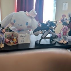 $10 anime figures plushies buy or trade sanrio Kirby cinnamoroll