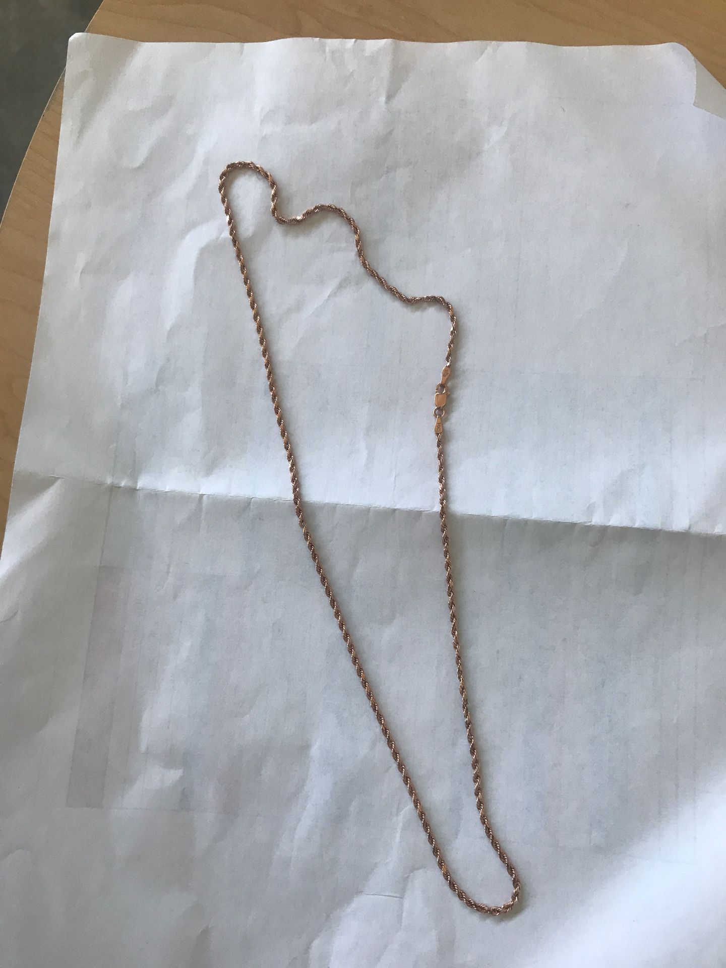 10k rose gold rope chain