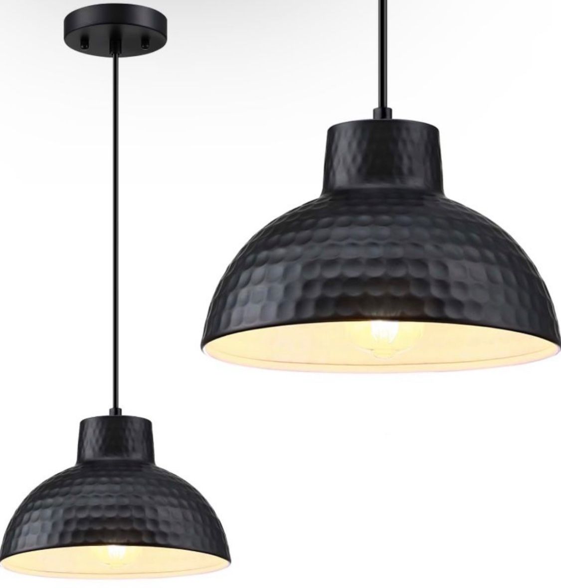 10" Farmhouse Black Kitchen Pendant Light Fixture