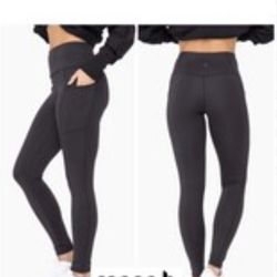 Mono B Charcoal Gray Active Leggings with High Waist