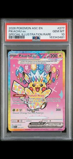 Pikachu EX #277 SIR PSA10 Pokemon Ascended Heroes