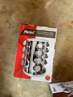 New 17pc stainless steel spice rack