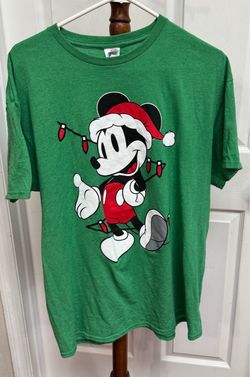 Disney Santa Mickey Mouse Christmas Lights Short-Sleeve T-Shirt size Large just $7