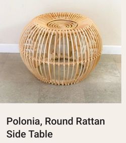 Polonia, Round Rattan Side Table