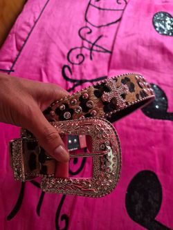 Leopard print bb belt