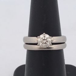 950 palladium  0.81ct Diamond Ring set size 6.5 Gia certified h si1