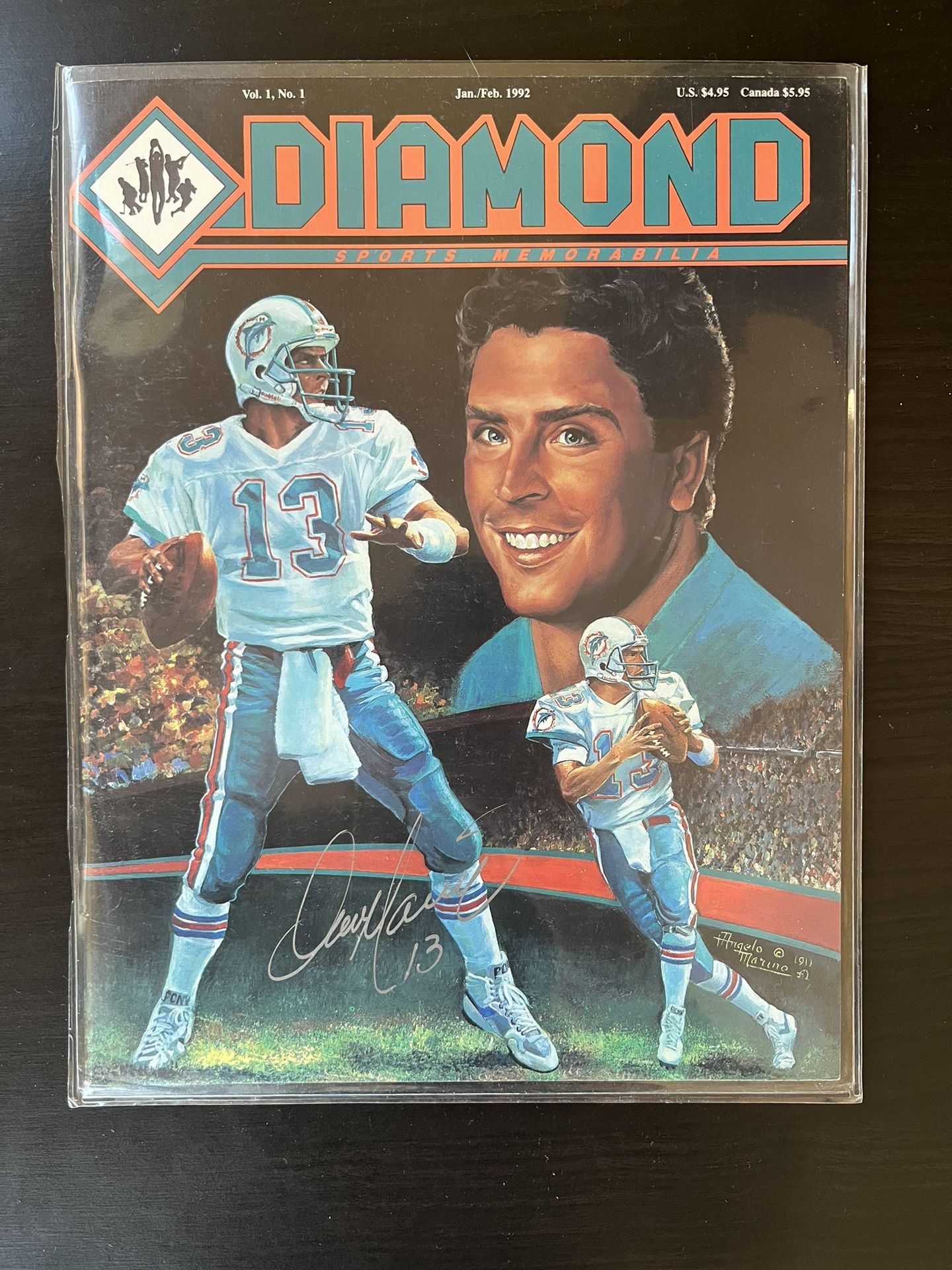 Dan Marino Autographed Diamond Sports Memorabilia Magazine Authentic Signature Signed Miami Dolphins