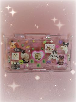✨ Handmade Y2K Pet Collage Nintendo 3DS Clear Case