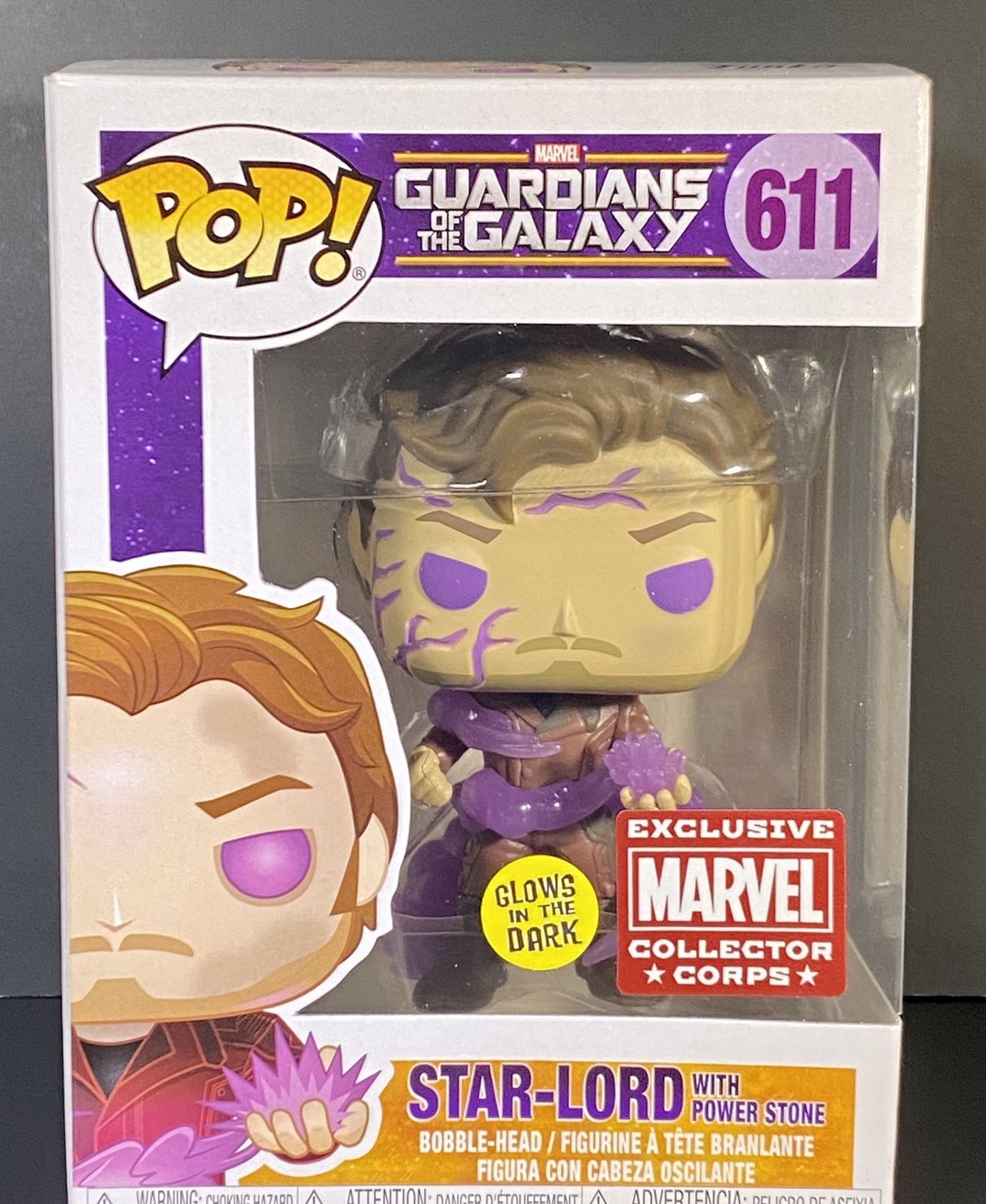 💥 Funko POP! 💥 Marvel - Star Lord with Power Stone #611 Collector Corps Exclusive