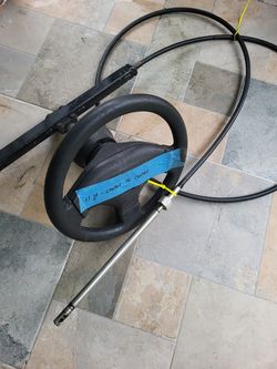 Steering Wheel with 11 feet cable for Boat... from pontoon boat