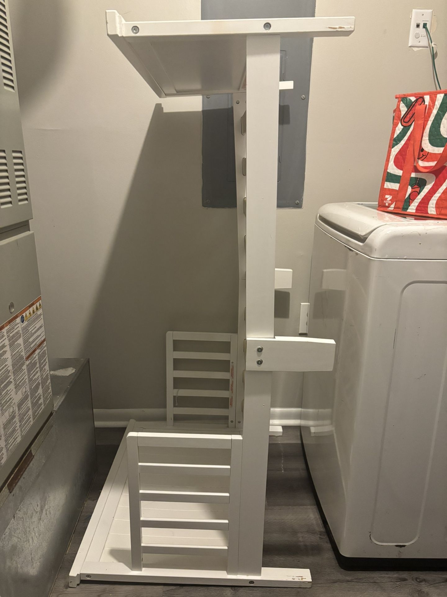 Toddler Bed Frame, Mattress, And 4 ft tall Melissa and Doug Lifelike Giraffe