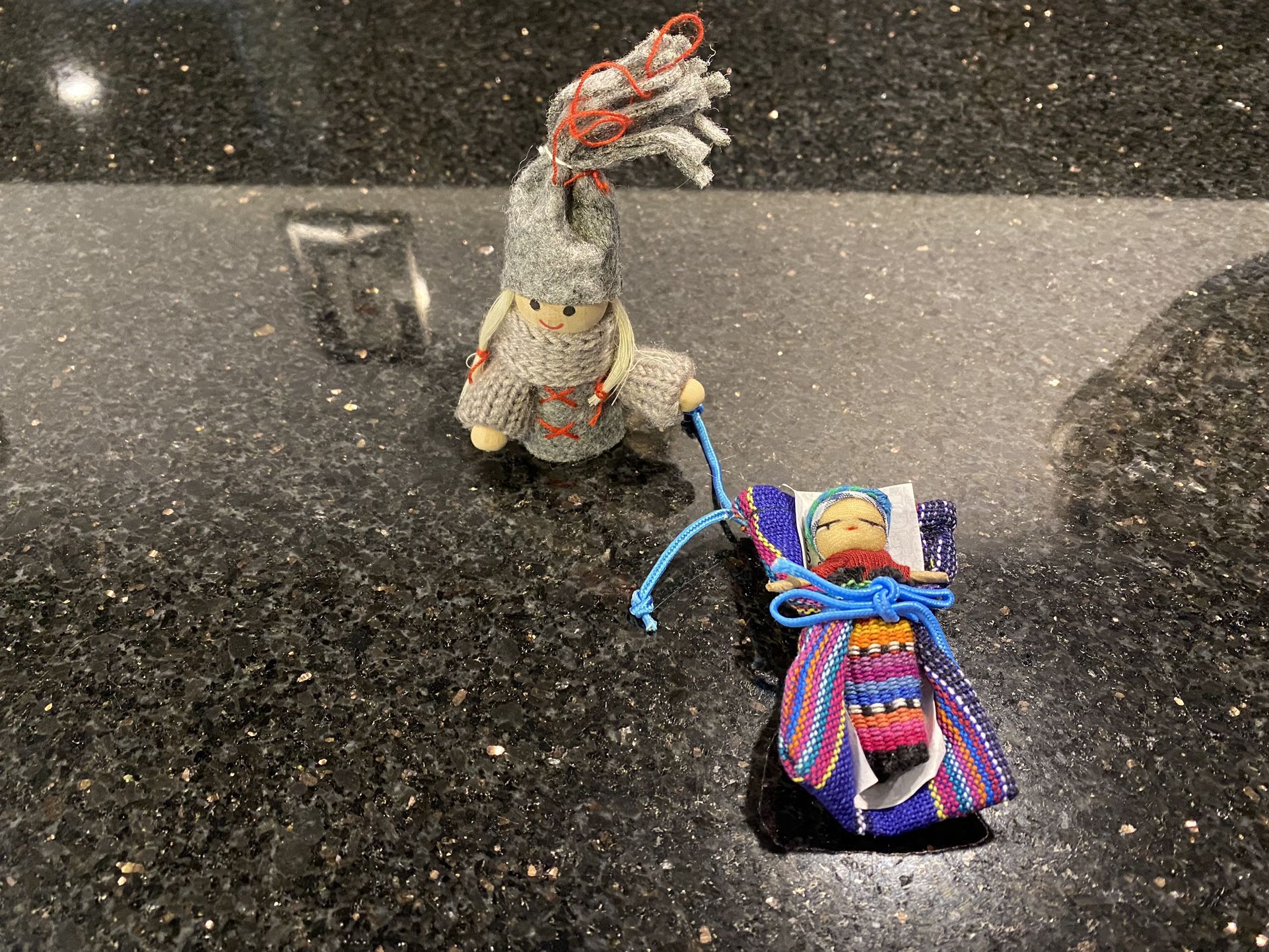 Wool Girl & Guatemalan Worry Doll Ornaments