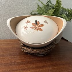 Vintage Boho MCM Jungalow Farmhouse Ceramic Casserole Dish