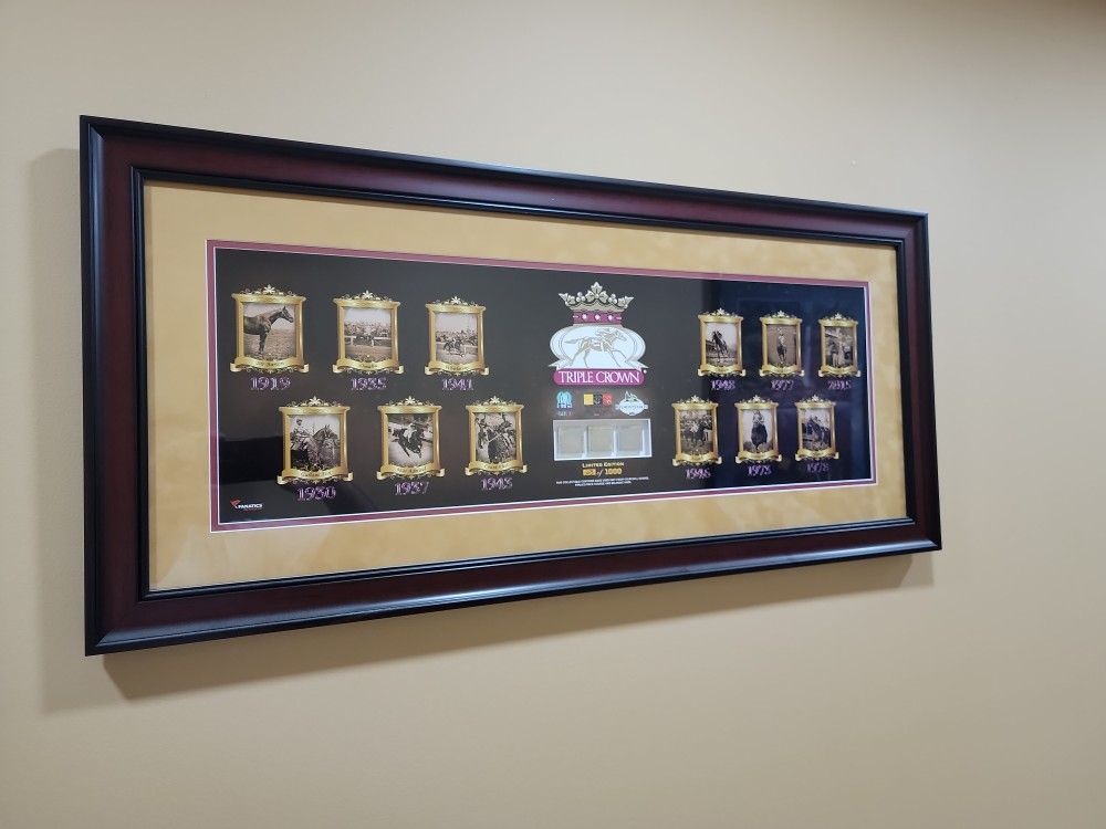 Triple Crown Limited Edition Framed Collectible - Kentucky Derby / Preakness / Belmont Stakes
