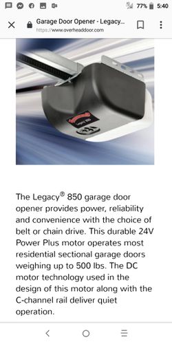 Legacy 850 smart home garage opener