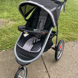Graco Fast Action Jogging Stroller 3 Wheel Black Gray Adjustable