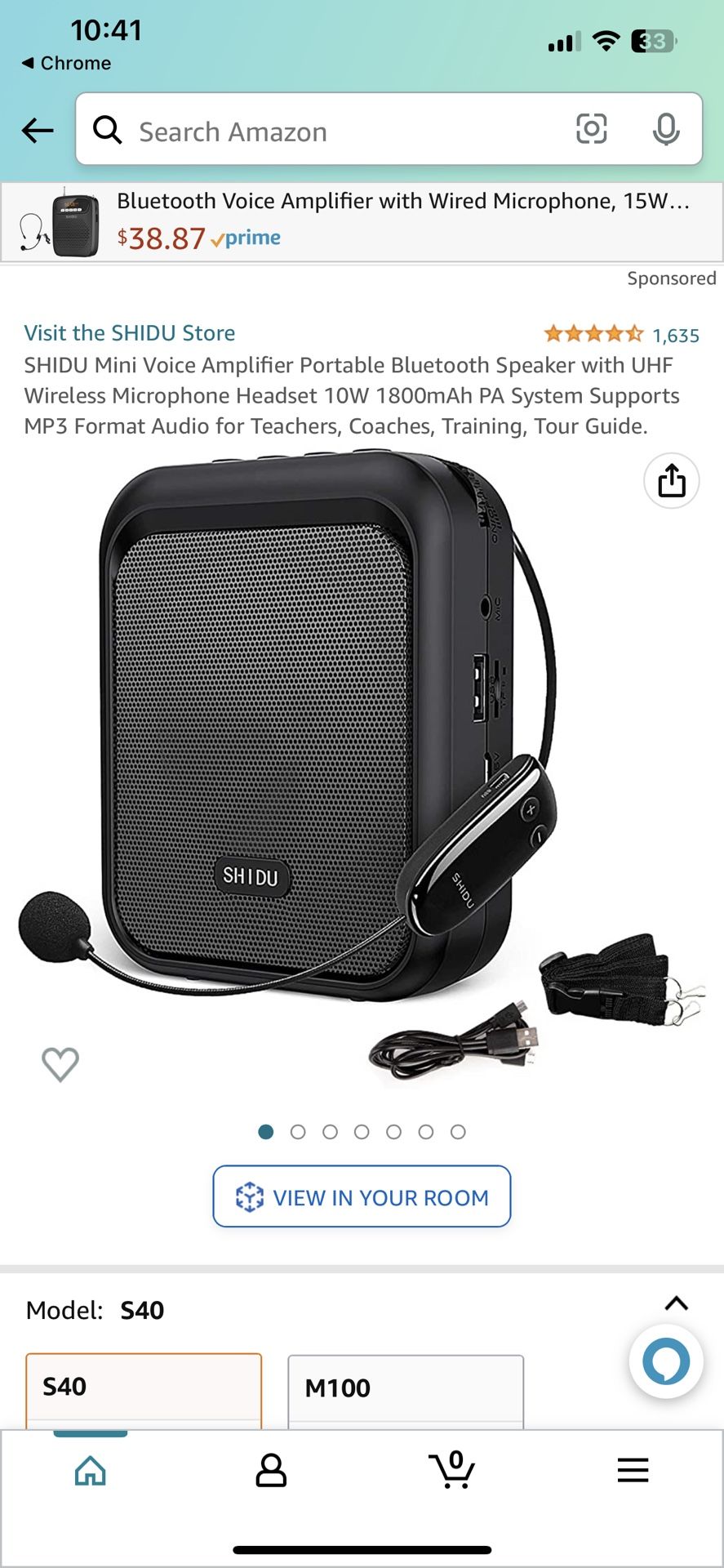 SHIDU Mini Voice Amplifier Portable Bluetooth Speaker with UHF Wireless Microphone Headset 10W 1800mAh PA System Supports MP3 Format Audio for Teacher