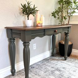 Vintage Olive Green Console•Entryway•Sofa Table