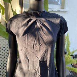 Patagonia Womens Top Size 2  Soft Black Solid Blouse Shirt Cap Sleeve Cotton