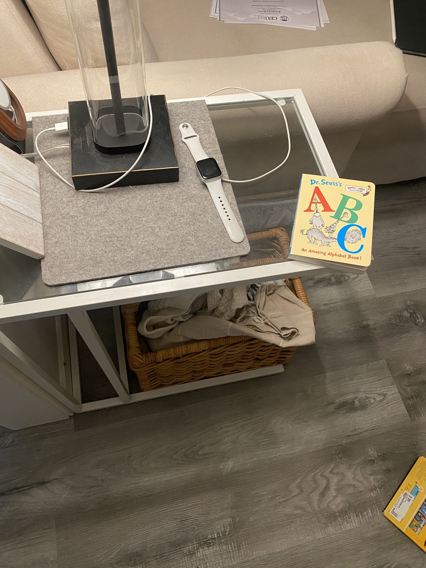 Set Of Two White End Tables
